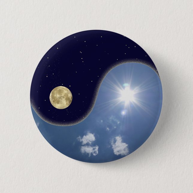 yin yang 2 inch round button (Front)