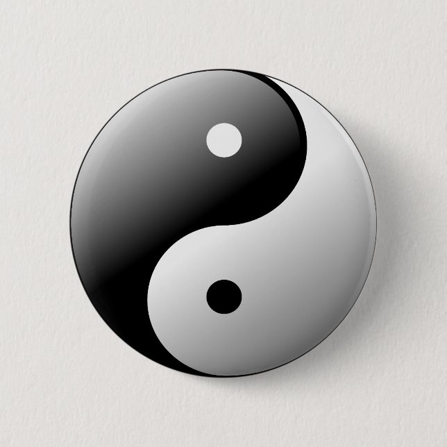 Yin Yang 2 Inch Round Button (Front)