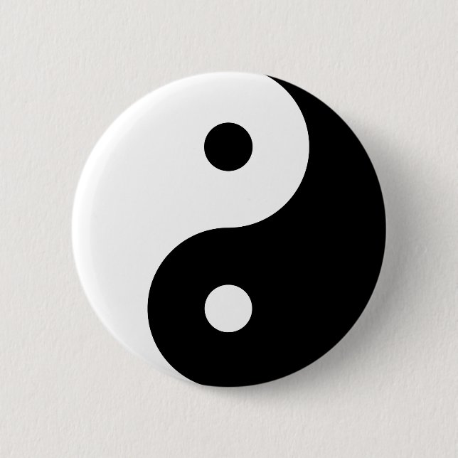 Yin Yang 2 Inch Round Button (Front)