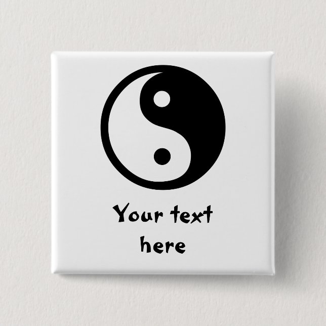 Yin Yang 2 Inch Square Button (Front)