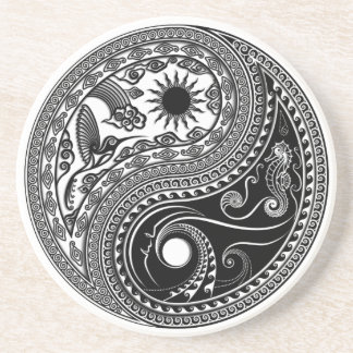 Yin & Yang 3D Sun & Moon Sky & Sea Sandstone Coast Coaster