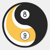 Yin Yang 8 Ball 9 Ball Symbol - Billiards Game