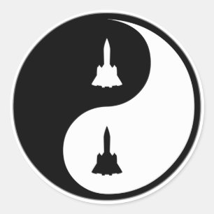 Yin Yang Aerospace Engineering Classic Round Sticker