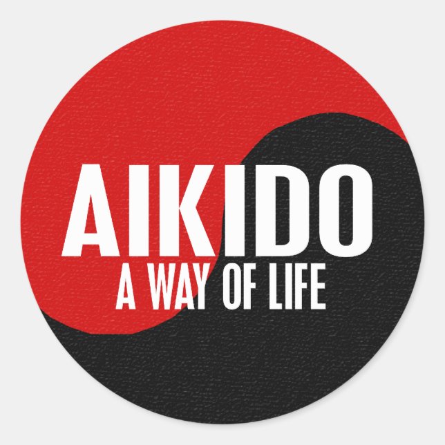 Yin Yang Aikido 1 Classic Round Sticker (Front)