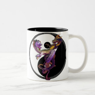 Yin Yang and the Dragons Dance of Love Two-Tone Coffee Mug