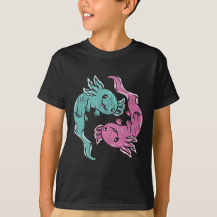 Yin Yang Axolotls - Cute Mexican Salamander Medita T-Shirt