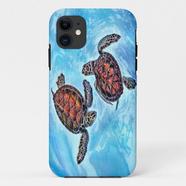 Yin Yang Baby Sea Turtles Case-Mate iPhone Case (Back)