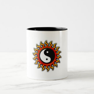Yin Yang Balanced Sun Two-Tone Coffee Mug
