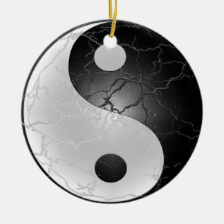 Yin Yang Black and White Ceramic Ornament