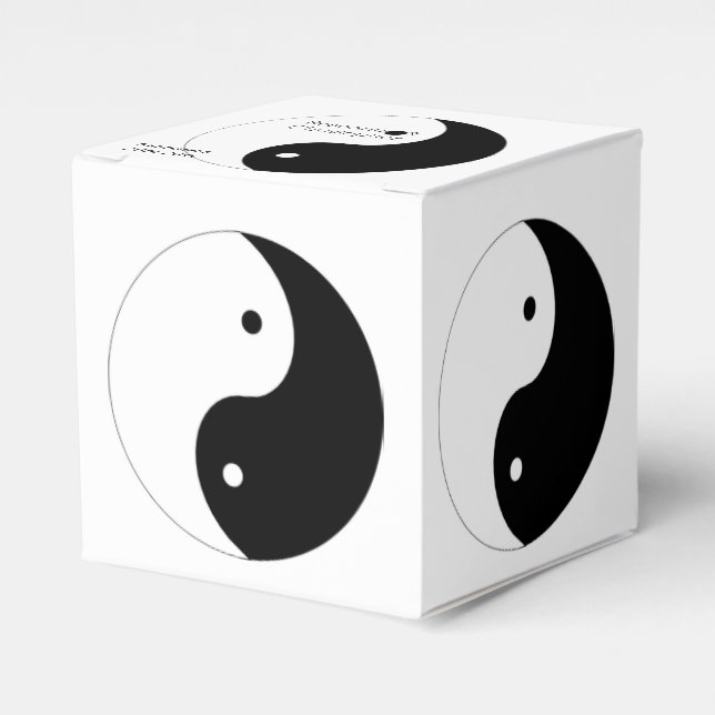 Yin Yang Black And White Design Wedding Favor Box (Front Side)
