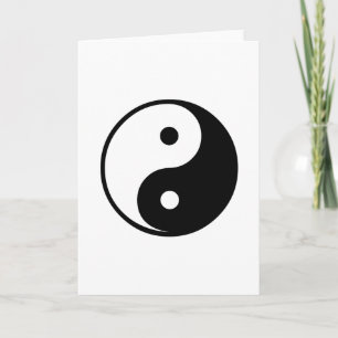 Yin Yang Black and White Illustration Template Card