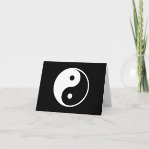 Yin Yang Black and White Illustration Template Card