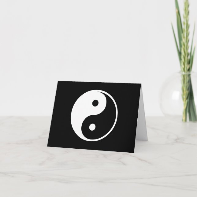 Yin Yang Black and White Illustration Template Card (Front)