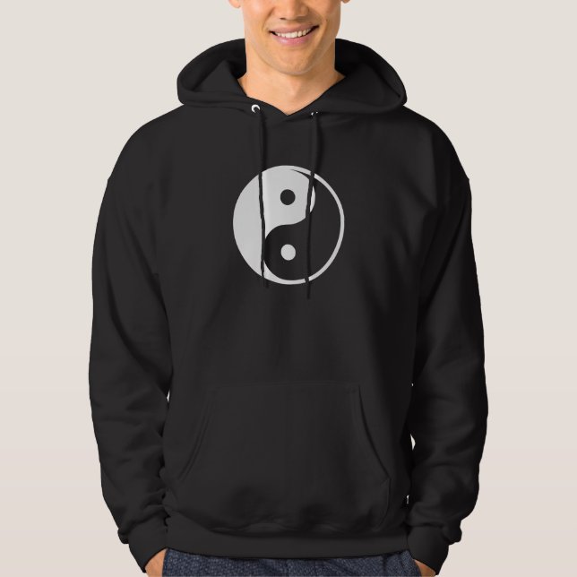 Yin Yang Black and White Illustration Template Hoodie (Front)