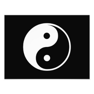 Yin Yang Black and White Illustration Template Photo Print