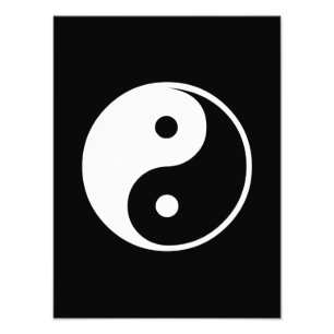 Yin Yang Black and White Illustration Template Photo Print