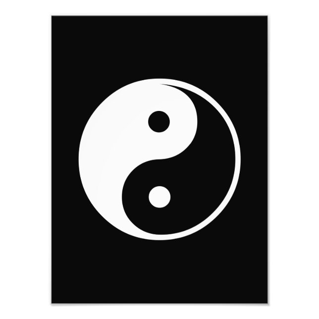 Yin Yang Black and White Illustration Template Photo Print (Front)