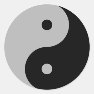Yin Yang - black Classic Round Sticker