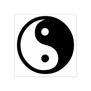 Yin-Yang Black/White Rubber Stamp