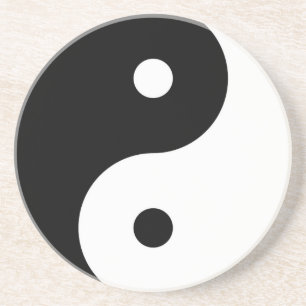 yin yang black white symbol coaster
