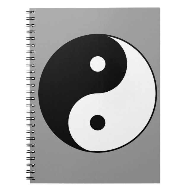 yin yang black white symbol notebook (Front)