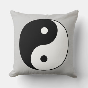 yin yang black white symbol throw pillow