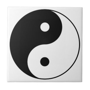 yin yang black white symbol tile