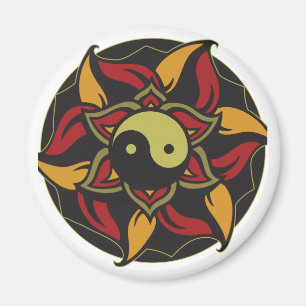 Yin Yang Blooming Lotus Magnet