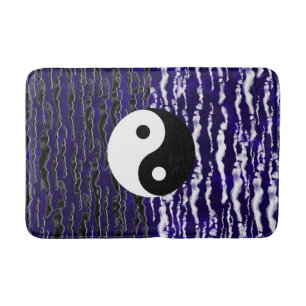 Yin Yang Blue Tranquillity Zen Energy Bath Mat