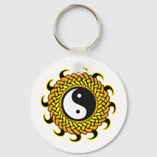 Yin Yang Braided Sun Keychain