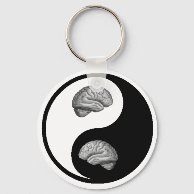 Yin/Yang Brain Keychain (Front)