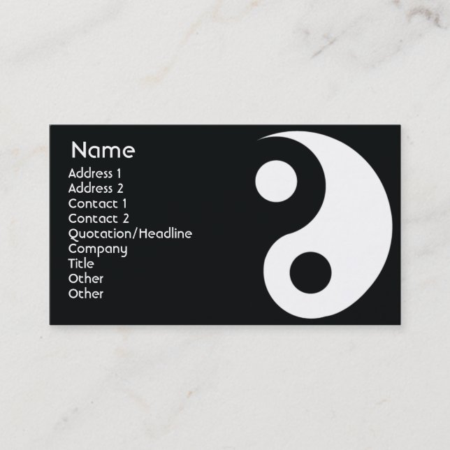 Yin Yang - Business Business Card (Front)