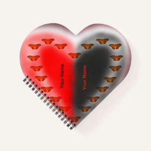 Yin Yang butterflies heart Notebook