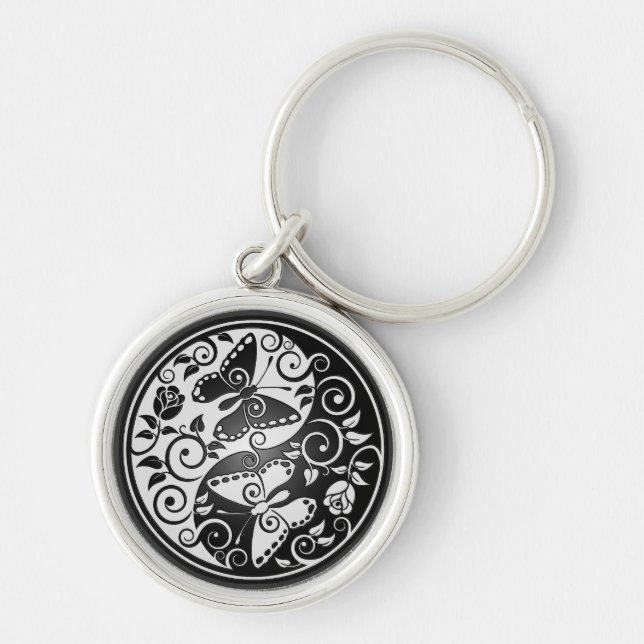 Yin Yang Butterflies Keychain (Front)