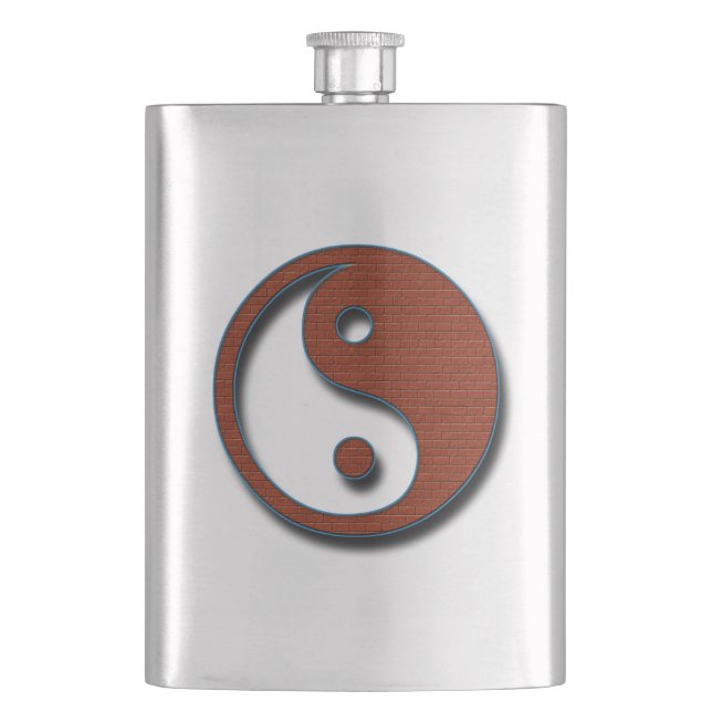 Yin Yang by Shirley Taylor Hip Flask (Front)