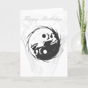Yin-Yang - Carte d'anniversaire du crâne