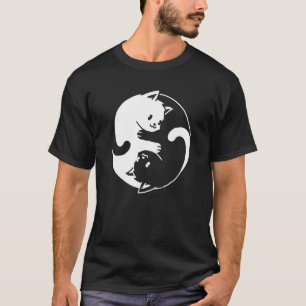 Yin Yang Cat Cute Spirituality Zen Meditation Bala T-Shirt