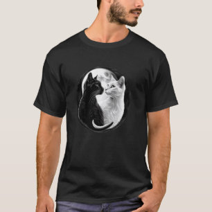 Yin Yang Cat Feng Shui Ying Yang Kitten Moonlit Ca T-Shirt