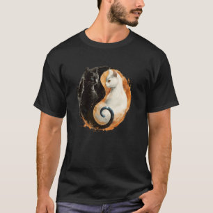 Yin Yang Cat Feng Shui Ying Yang Taoism Zen Buddhi T-Shirt