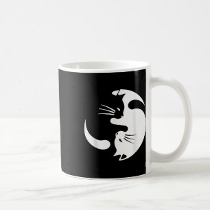 Yin Yang Cat Symbol Cute Black And White Cat Coffee Mug
