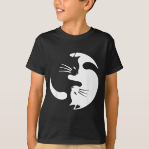 Yin Yang Cat Symbol Cute Black And White Cat Kitty T-Shirt