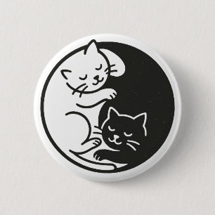Yin Yang Cats 2 Inch Round Button