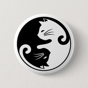 Yin yang cats 2 inch round button