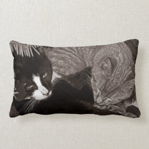 Yin Yang Cats Lumbar Pillow