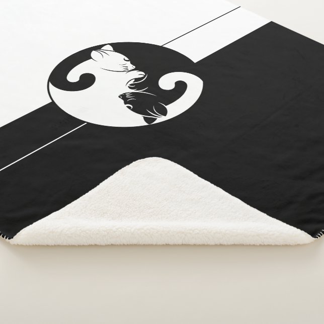 Yin yang cats sherpa blanket (3/4)