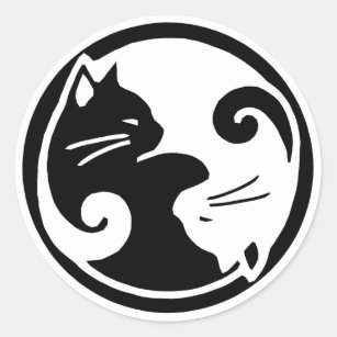 Yin Yang Cats Stickers