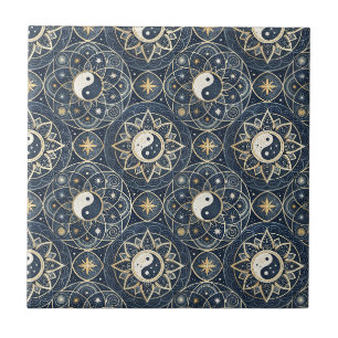 Yin Yang Celestial Harmony Mandala Design Pattern Tile