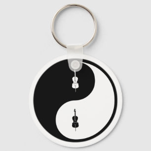 Yin Yang Cello Keychain