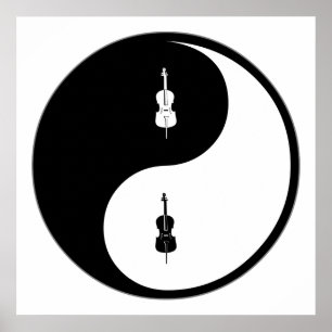 Yin Yang Cello Poster