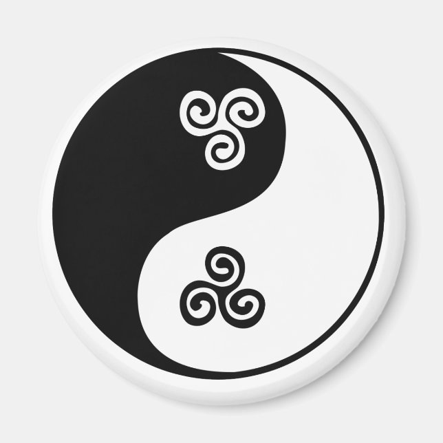Yin Yang Celtic Tri Spiral Magnet (Front)